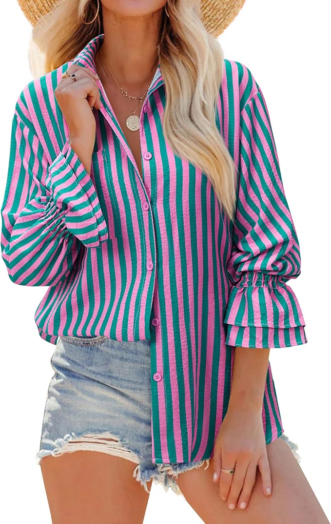 Pink and Green Striped