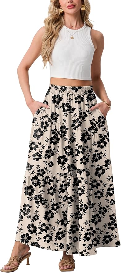 Khaki Black Flower