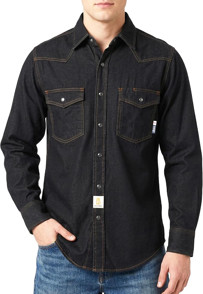 Pearl Snap Denim Black