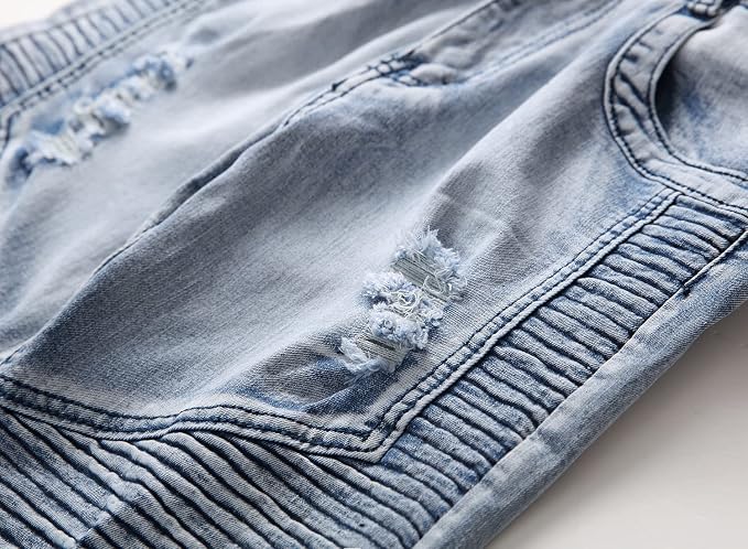 Light Blue Biker - Stretch