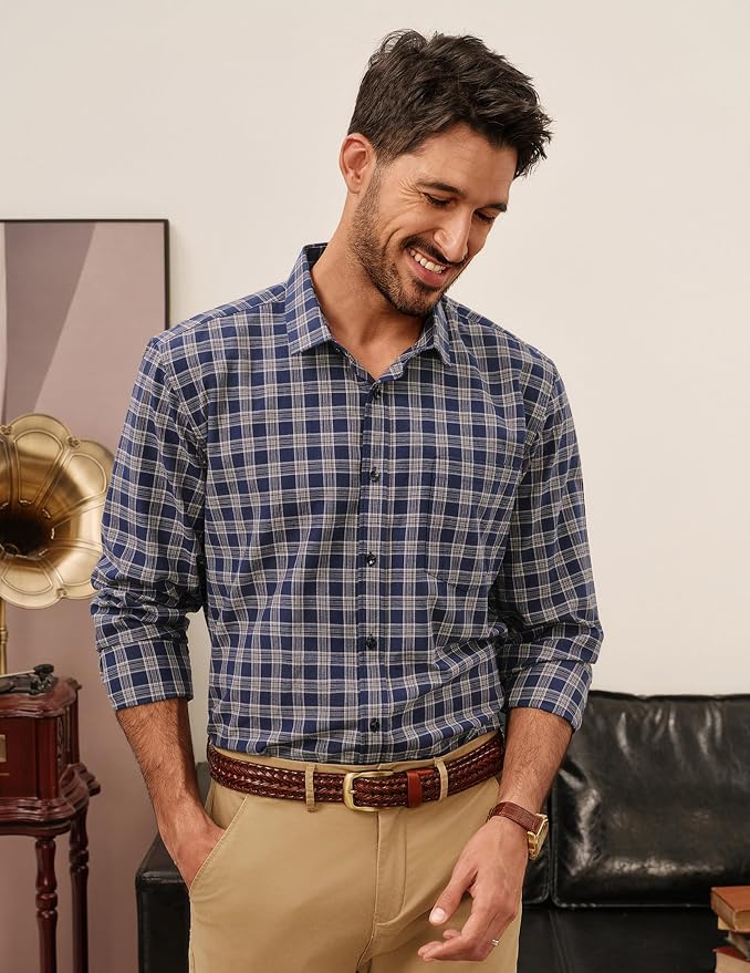 Navy Tan Gingham
