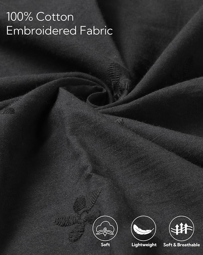 Navy With White Embroidery