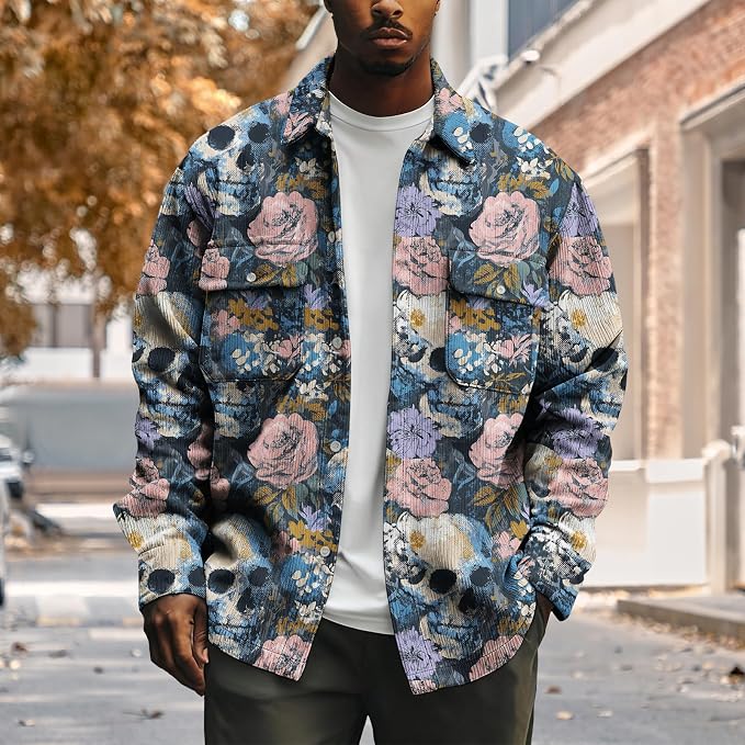 Skull Floral Pink Blue