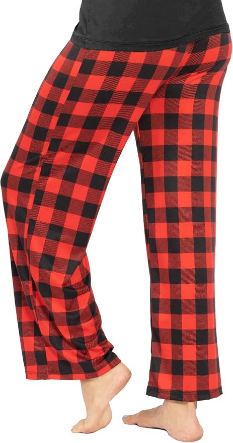 Red Plaid Straight Leg