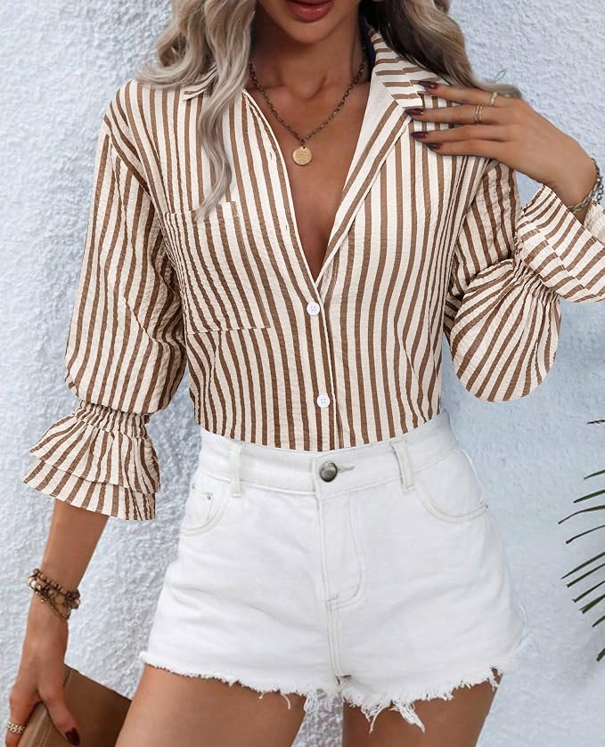 Brown and White Striped