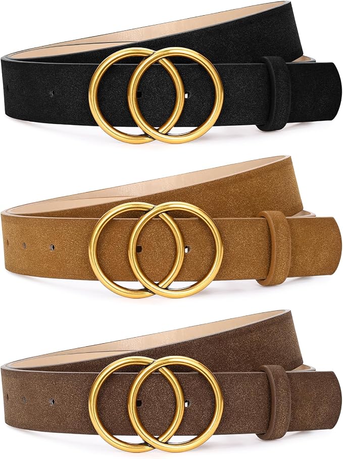 3 Pack-black+brown+beige(suede)