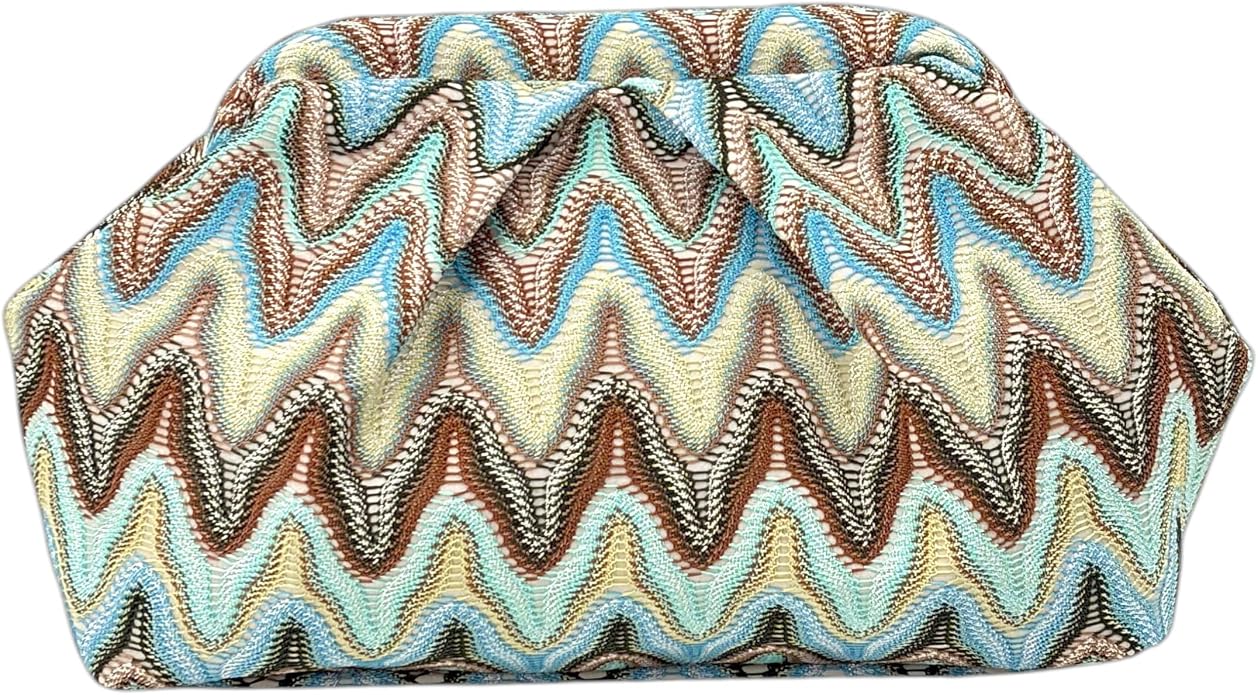 Blue Brown Moroccan Cloud Clutch