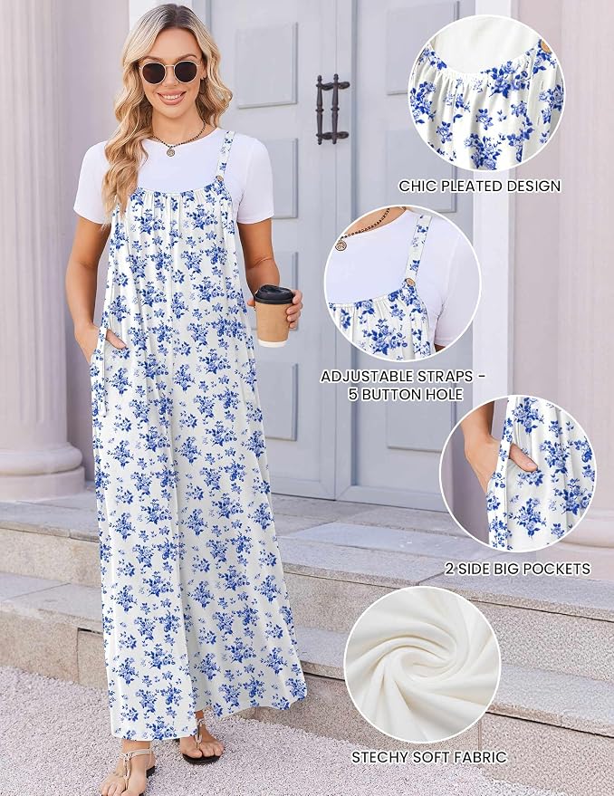 White Blue Floral