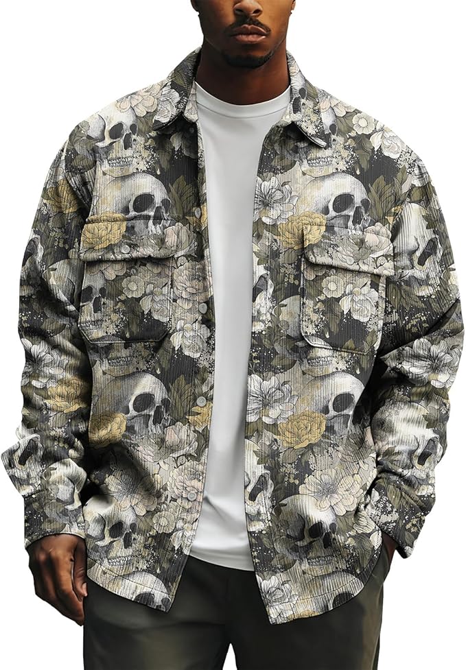 Skull Floral Grey
