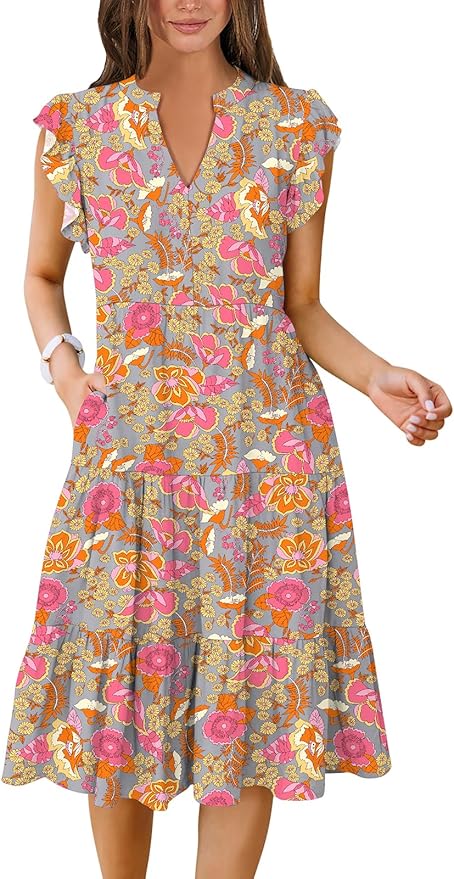 Grey Pink Floral
