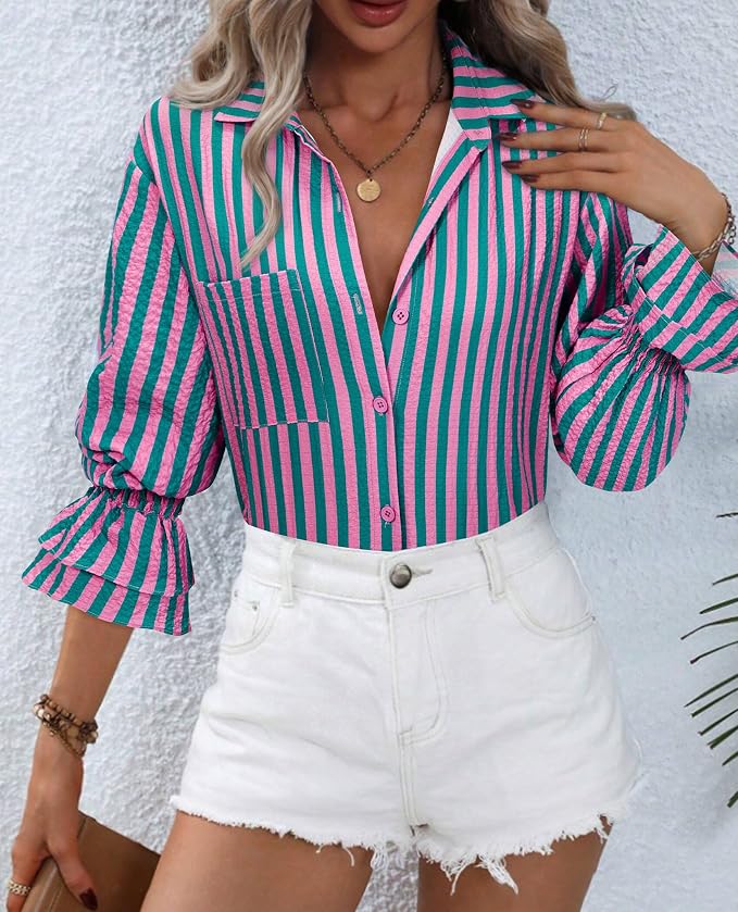 Pink and Green Striped