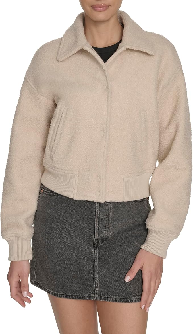 Cream Boucle Laydown Collar