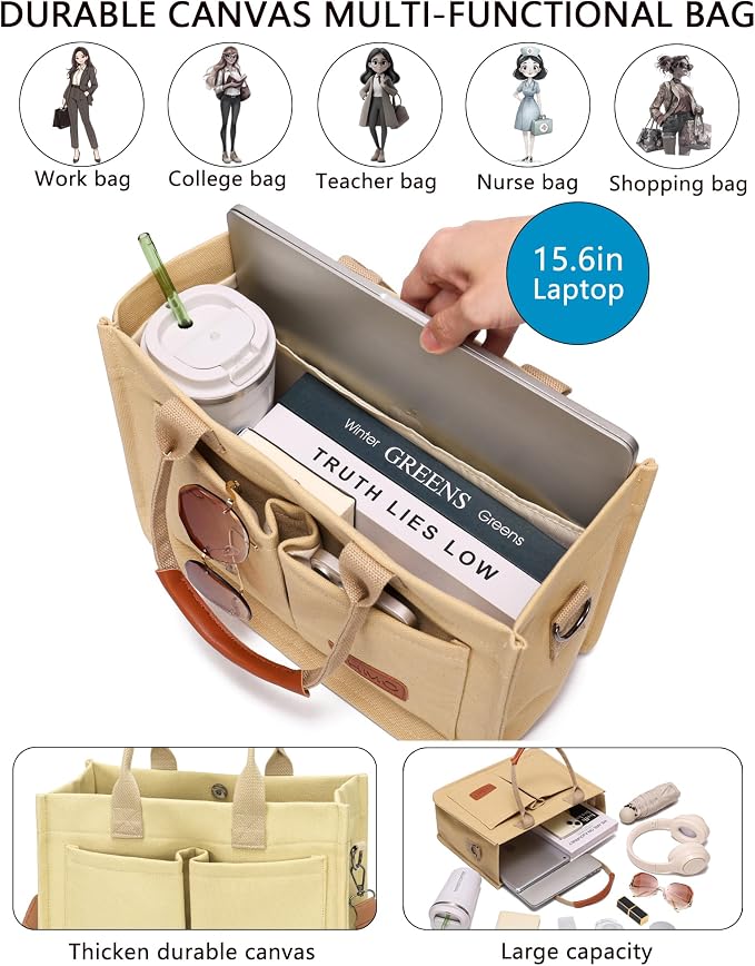 Canvs Cute Khaki With Compartments