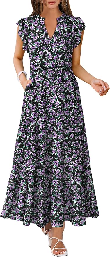 Floral Black Purple