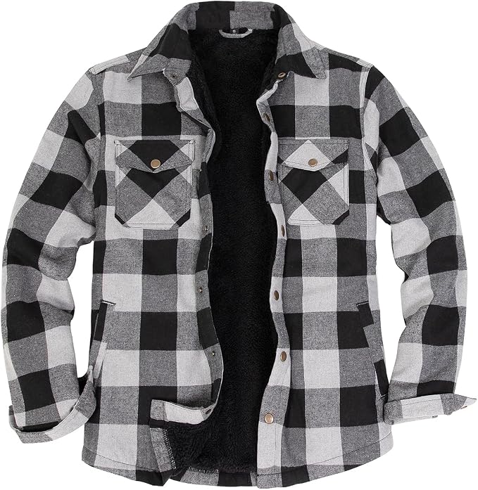 Sherpa Lined Buffalo Plaid Grey