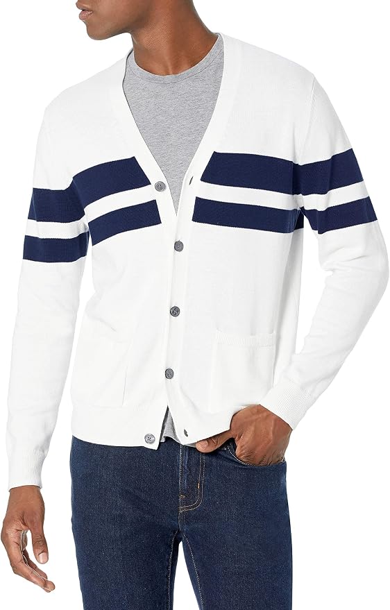 Navy White Rugby Stripe