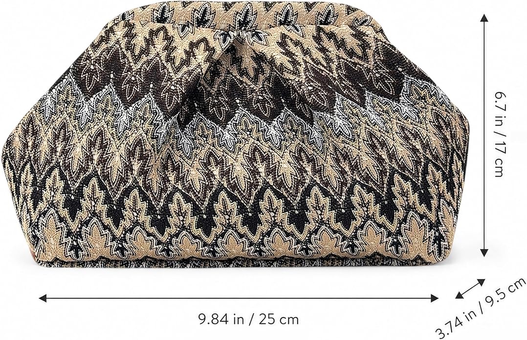 Black Khaki Moroccan Cloud Clutch