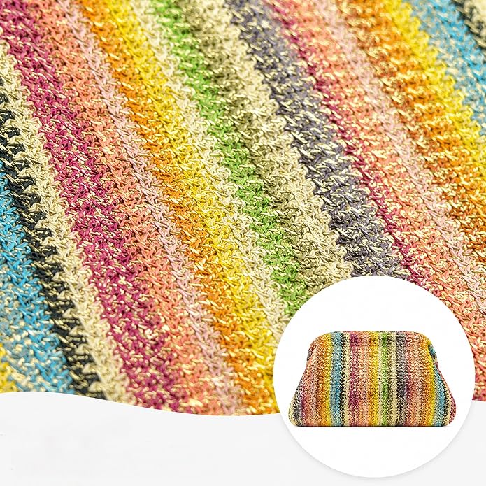 Rainbow Stripe Cloud Clutch