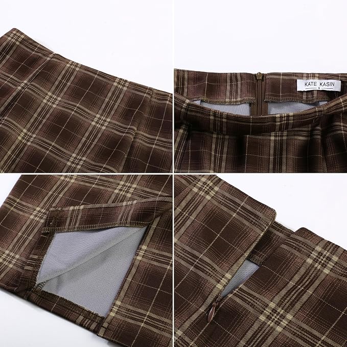 Plaid Brown White