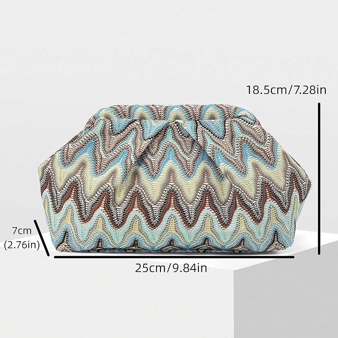 Blue Brown Moroccan Cloud Clutch