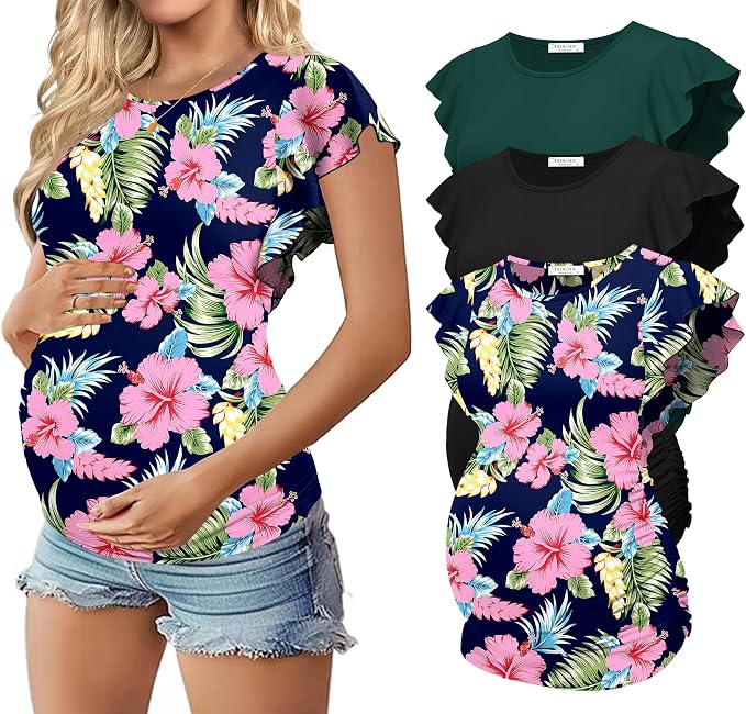 Lake Green / Black / Floral Navy Blue(3pcs)