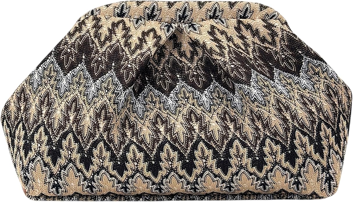 Black Khaki Moroccan Cloud Clutch