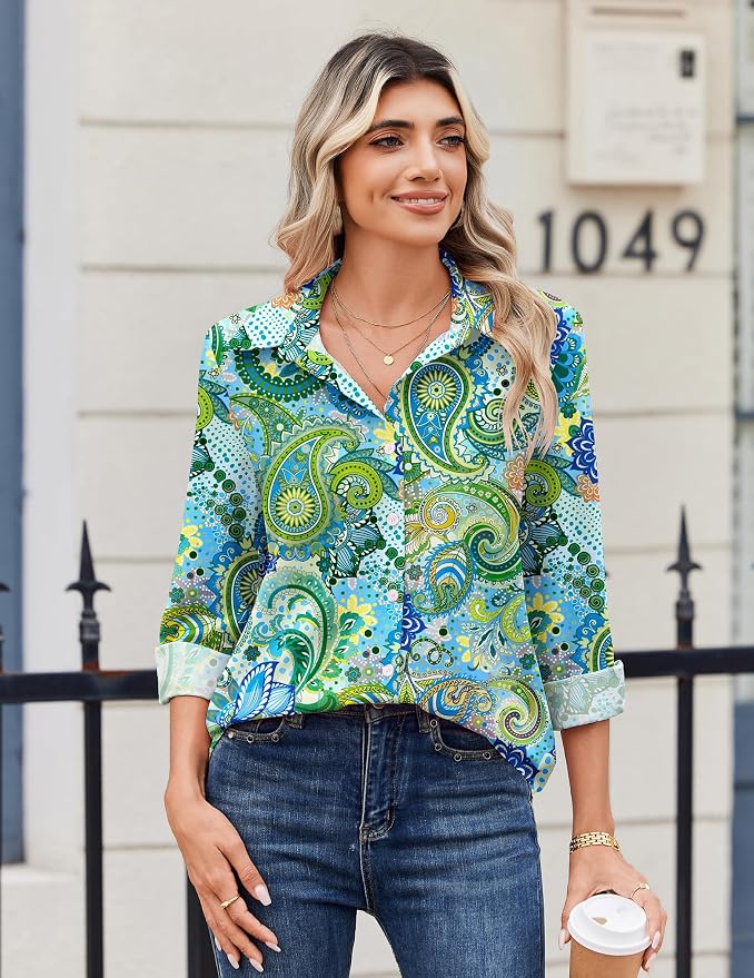 Paisley Green Blue 2