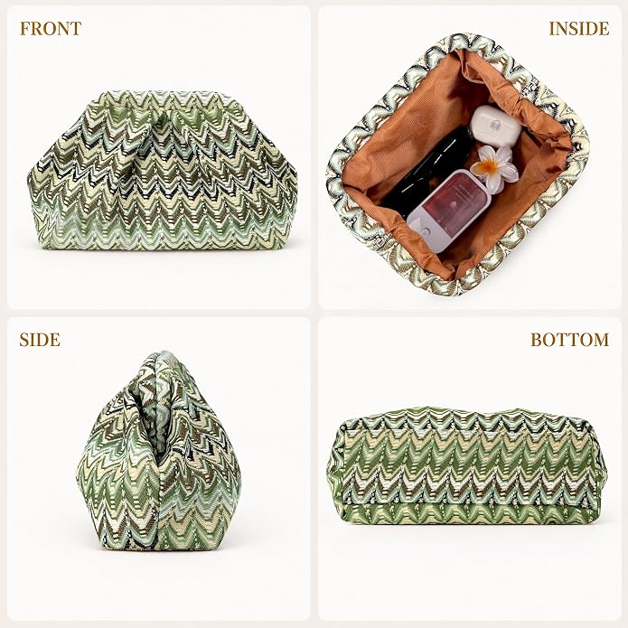 Green Beige Moroccan Cloud Clutch