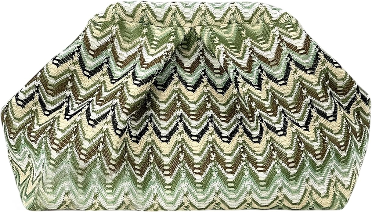 Green Beige Moroccan Cloud Clutch