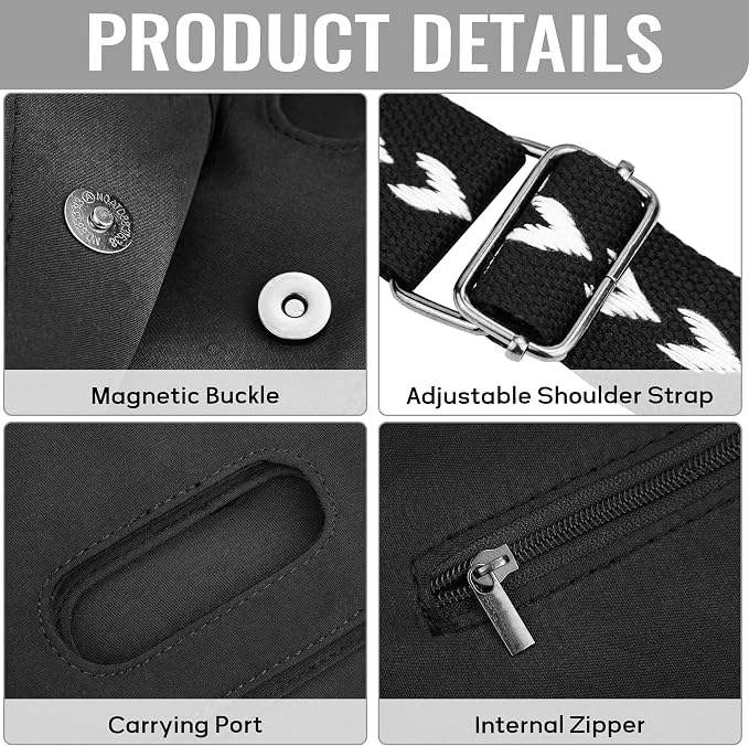 #S Black Crossbody Bag for Women
