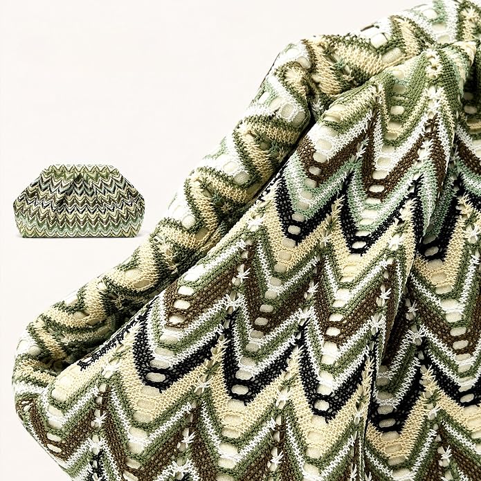 Green Beige Moroccan Cloud Clutch