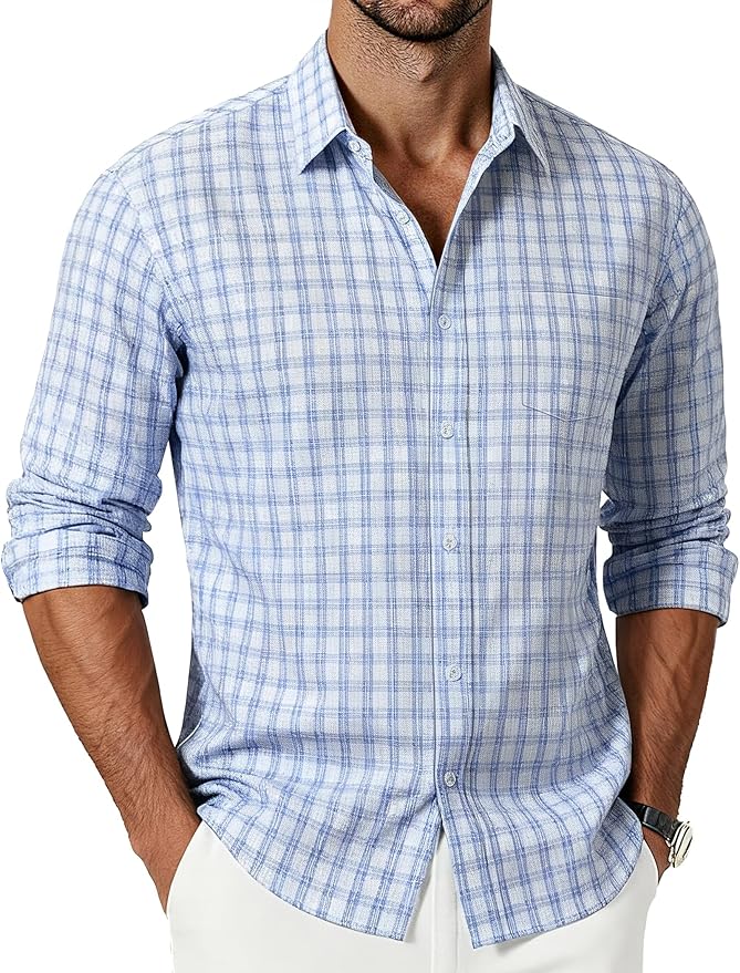 Light Blue and White Checkered