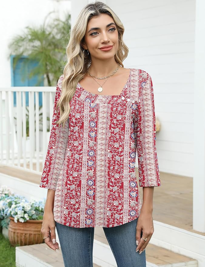 3-red Floral