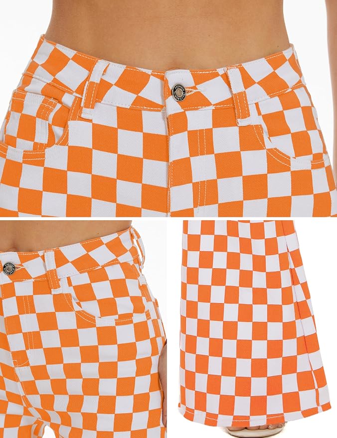 Orange and White Checkered