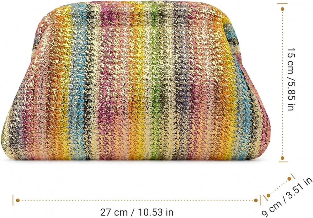 Rainbow Stripe Cloud Clutch