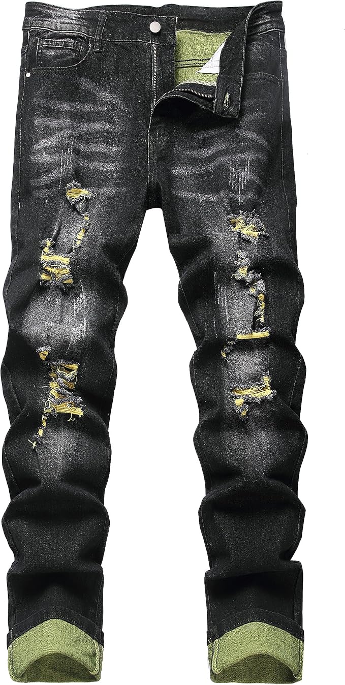 C#black Yellow Jeans