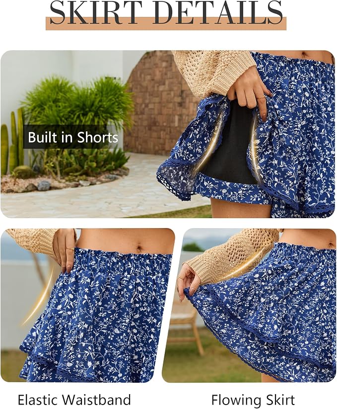 Navy White Floral