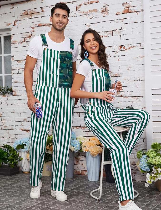 Green White Striped 1