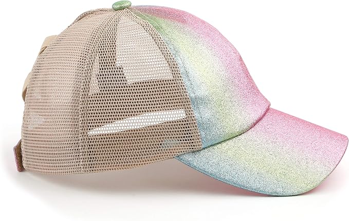 A Elastic Band-ombre Sparkle Glitter Pink