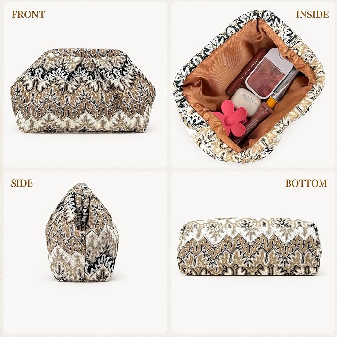 Beige White Moroccan Cloud Clutch