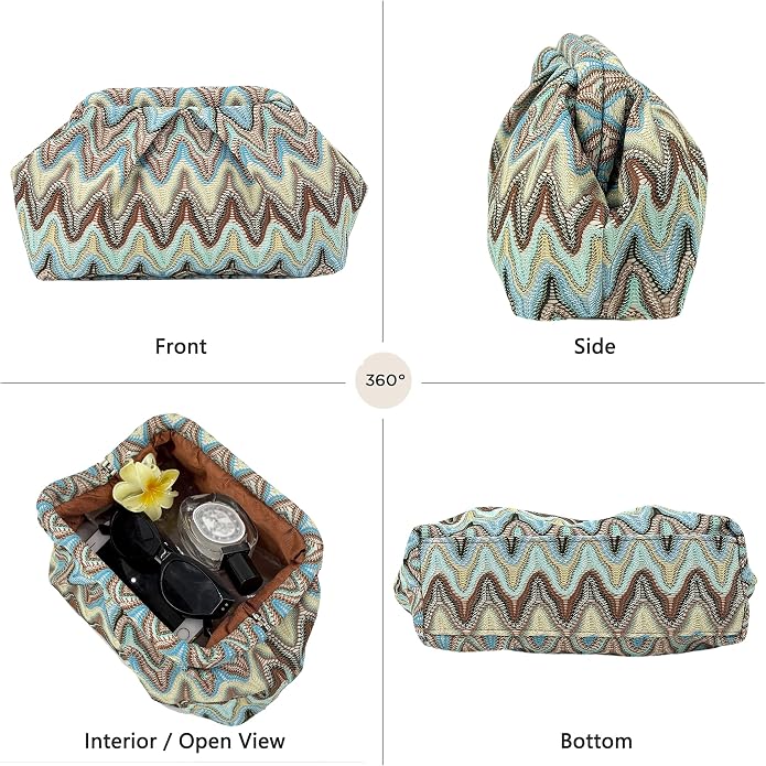 Blue Brown Moroccan Cloud Clutch