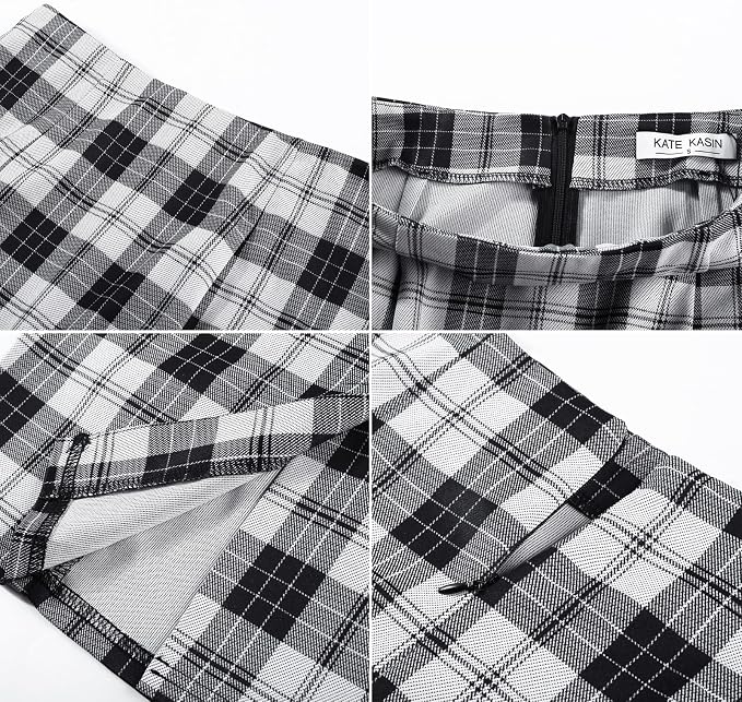 Plaid White Black