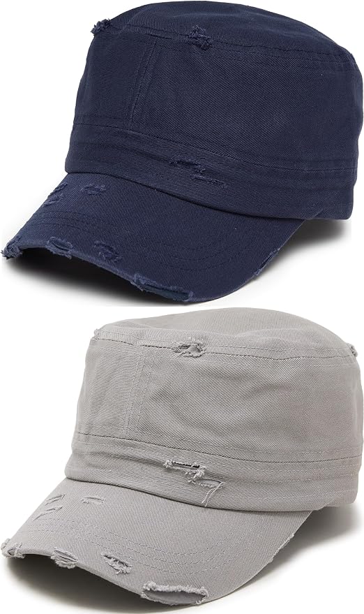 2 Pack - Distressed Navy & Light Grey