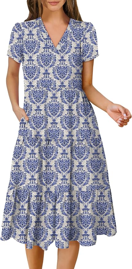 Blue Khaki Floral