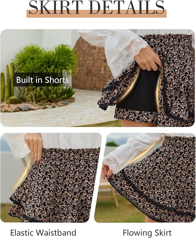 Black Brown Floral