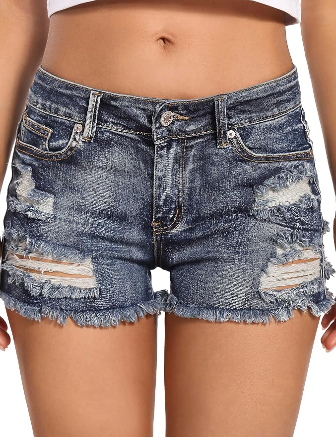 Frayed Raw Hem 58# - Mid Blue