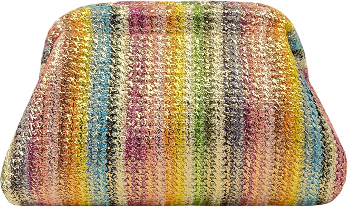 Rainbow Stripe Cloud Clutch