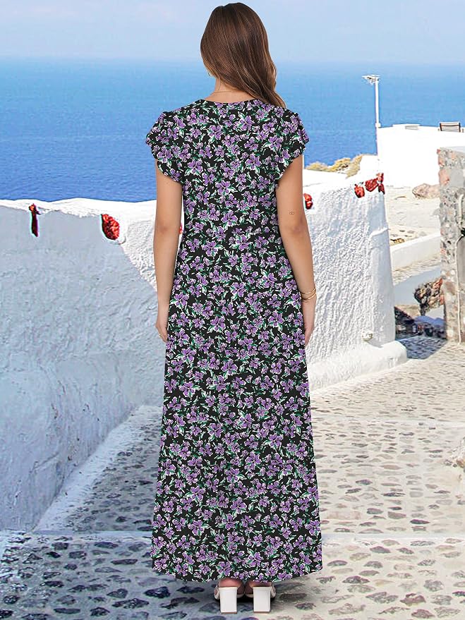 Floral Black Purple