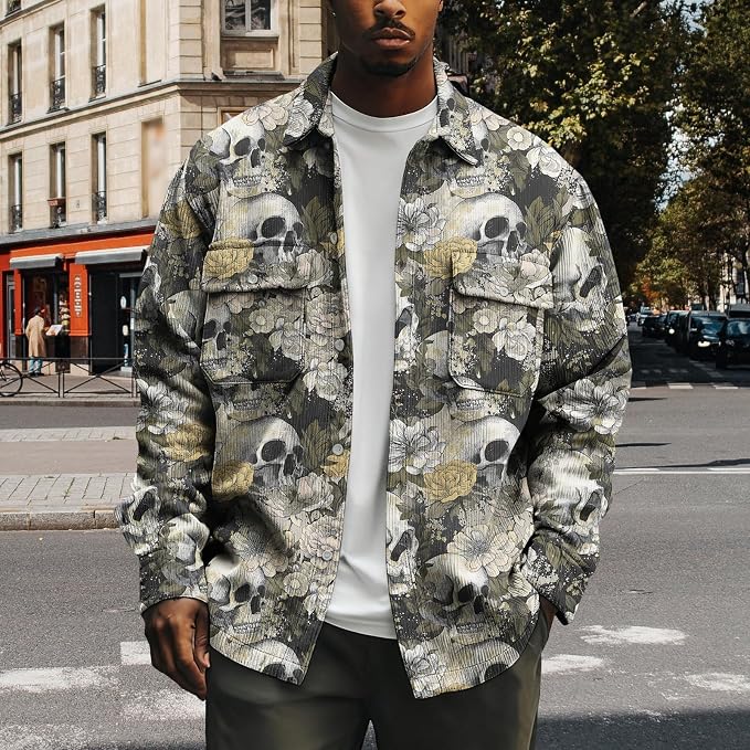 Skull Floral Grey