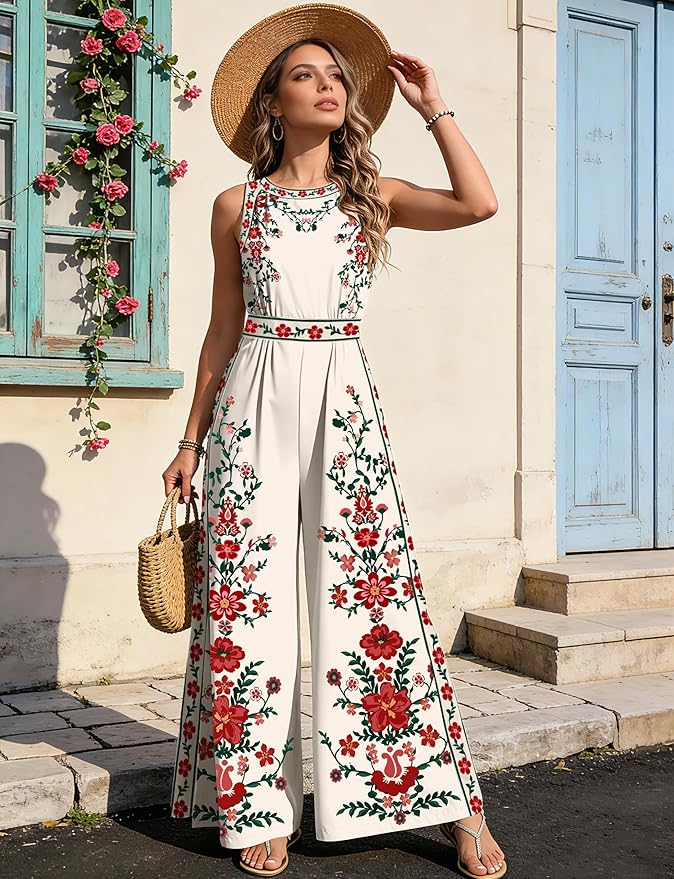Beige+red Flowers